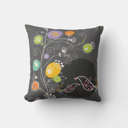 PixDezines dandelions daisiesroses Throw Pillow