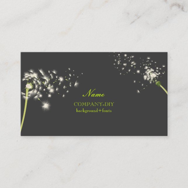 PixDezines dandelions/DIY background color Business Card (Front)