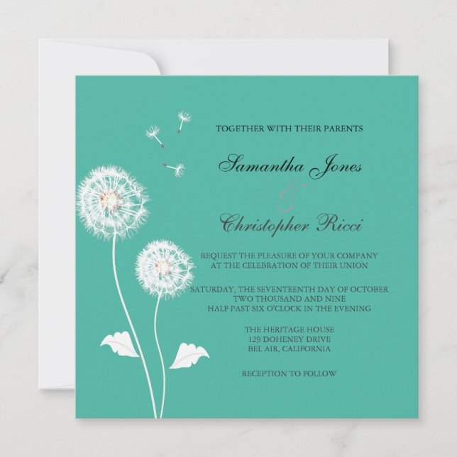 PixDezines Dandelions, diy background colors Invitation (Front)