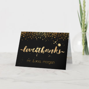 PixDezines dazzle/faux gold specks/thank you Letterpress Thank You Card