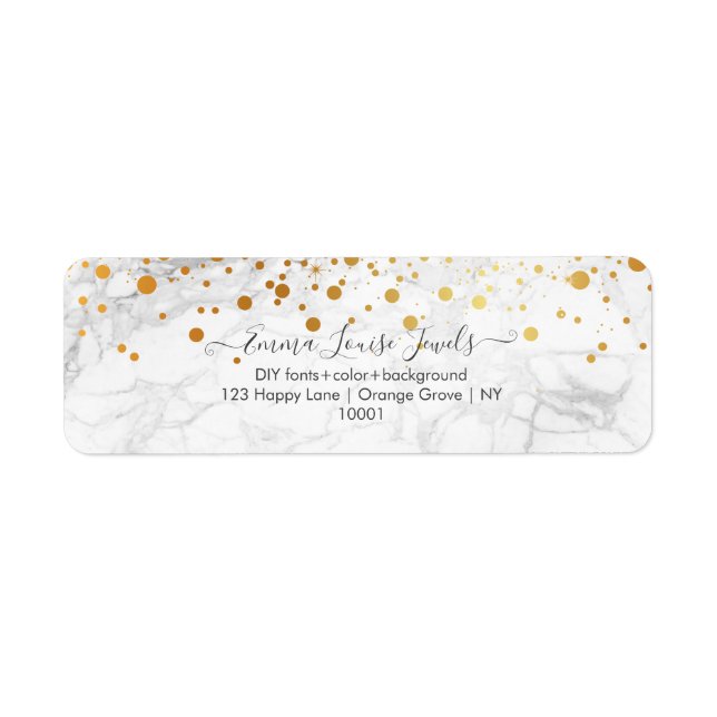 PixDezines dazzled faux gold confetti marble Label (Front)