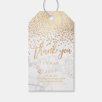 Pixdezines Dazzled Faux Gold/marble Gift Tags by custom_stationery at Zazzle