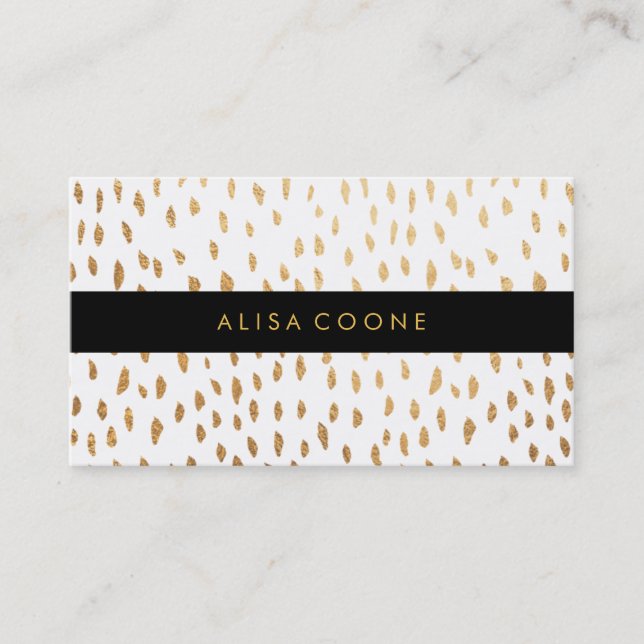 PixDezines dazzled faux gold specks Business Card (Front)