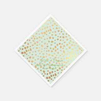 PixDezines dazzled faux gold specks/DIY color/mint Paper Napkins