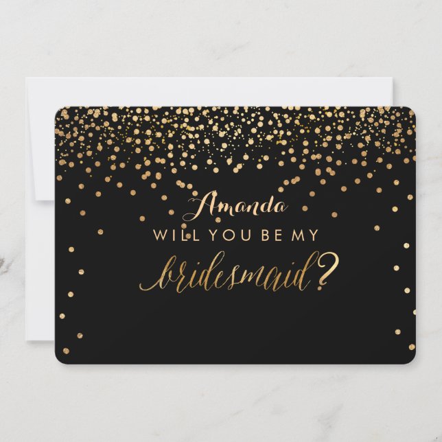 PixDezines Dazzled Faux Gold Will You...Bridesmaid Invitation (Front)