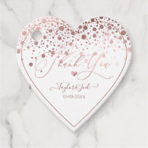 PixDezines Dazzled Faux Rose Gold Confetti + Heart