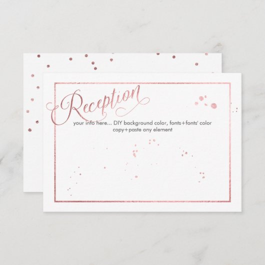 PixDezines Dazzled/Faux Rose Gold Reception (Front/Back)