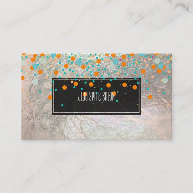 PixDezines dazzled/faux silver Business Card (Front)