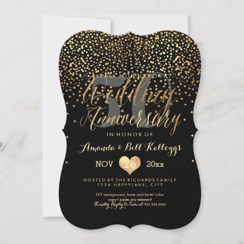 PixDezines Dazzled Gold50th Wedding Anniversary Invitation