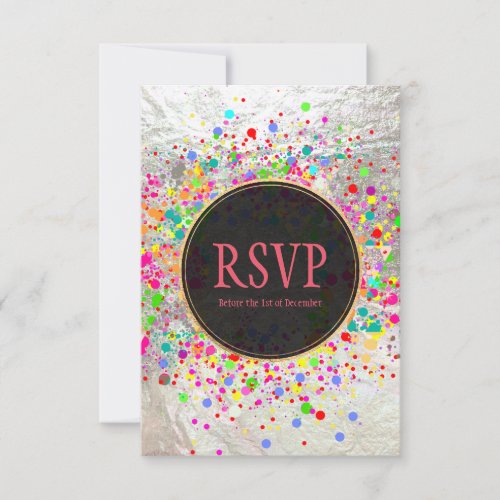 PixDezines Dazzled/Neon Specks/Bat Mitzvah RSVP