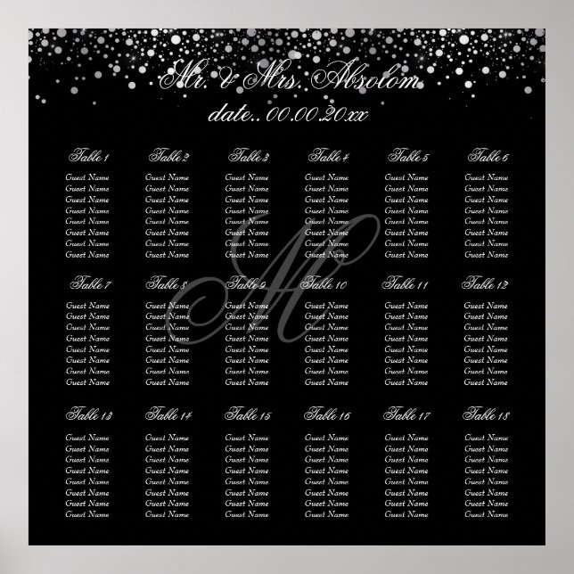 PixDezines dazzled silver specks/seating chart (Front)