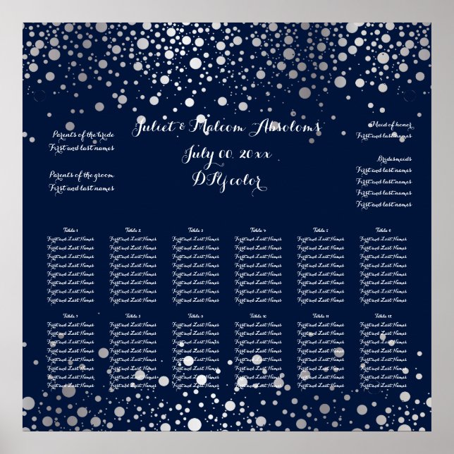 PixDezines dazzled/silver specks/seating chart (Front)