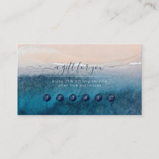 PixDezines Deep Blue Sea Beach Reward Card (Front)