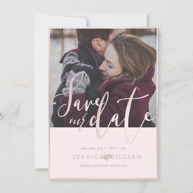 PixDezines DELICATE LOVE BLUSH PINK DIY BACKGROUND Save The Date (Front)