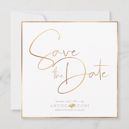 PixDezines DELICATE LOVE FAUX GOLDBOTANICA Save The Date