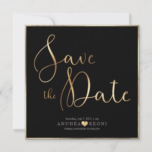 PixDezines DELICATE LOVE FAUX GOLDBOTANICA Save The Date