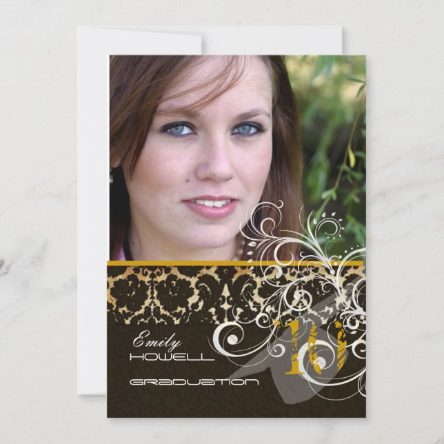 PixDezines Desiree Damask/2011 Graduation Invites (Front)
