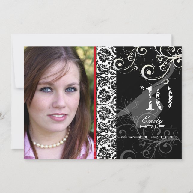 PixDezines Desiree Damask, 2011 Graduation Invites (Front)