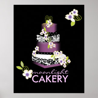 PixDezines Desiree Damask Cake, Lilac Poster