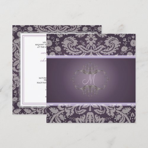 Baroque lace damask/plum/Invitations