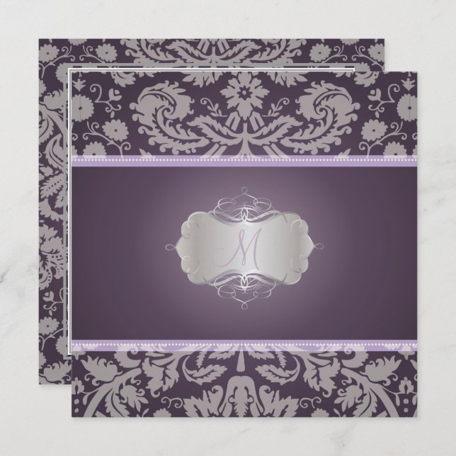 PixDezines DESIREE DAMASK/DIY background Invitation (Front/Back)