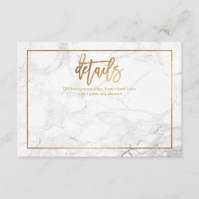 PixDezines DETAILS CARDS/MARBLE+FAUX GOLD Enclosure Card (Front)