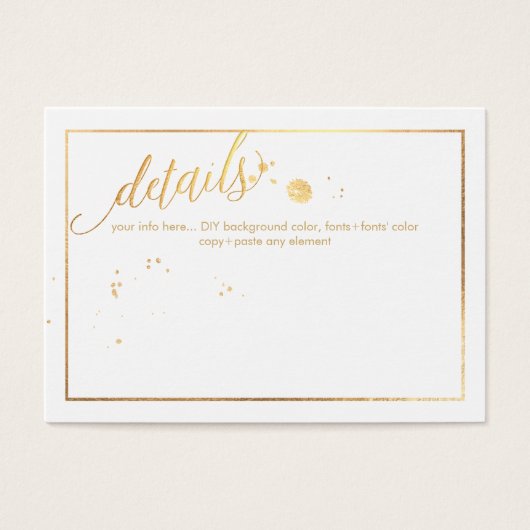 PixDezines Details Cards/Marble /White+Gold (Front)