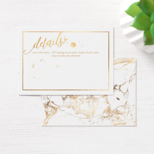 PixDezines Details Cards/Marble /White+Gold (Desk)