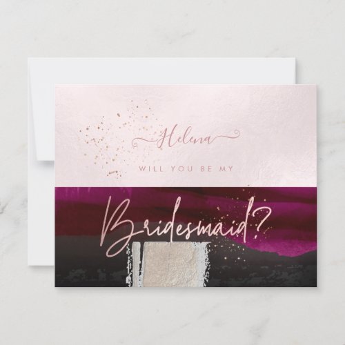 PixDezines Dhalia Red Blush Will You  Bridesmaid Invitation