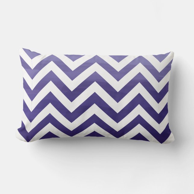 PixDezines digital watercolor chevron/violet Lumbar Pillow (Front)