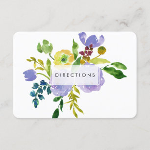 PixDezines directions floral mitzvah/DIY bckgrnd Enclosure Card
