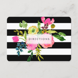 PixDezines Directions Floral Mitzvah/DIY bckgrnd Enclosure Card