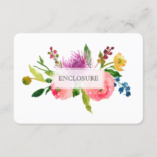 PixDezines directions mitzvah/floral watercolor Enclosure Card