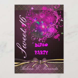 PixDezines Disco Ball Sweet 16/ princess/tiara Invitation