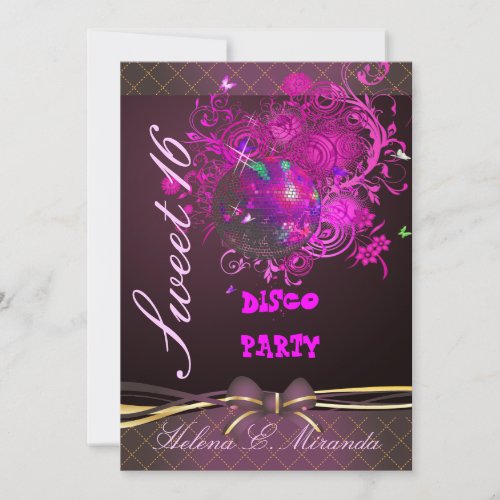 PixDezines Disco Ball Sweet 16/ princess/tiara Invitations