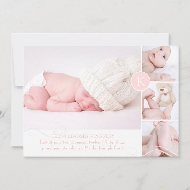 PixDezines diy accent color/ birth announcement (Front)