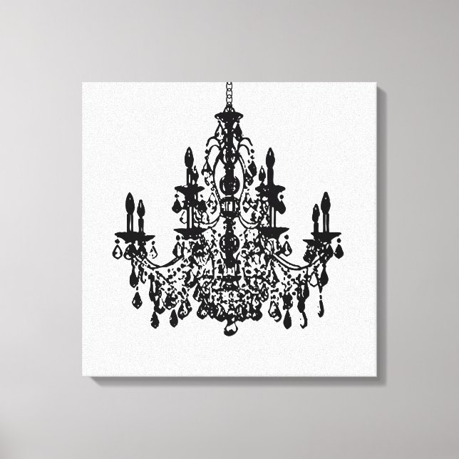 PixDezines DIY Background/Black Chandelier Canvas Print (Front)