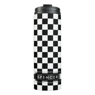 PixDezines DIY Background/Checkered Thermal Tumbler