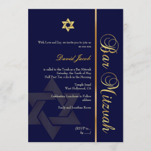 PixDezines DIY BACKGROUND/CLASSIC GOLD/BAR MITZVAH Invitation