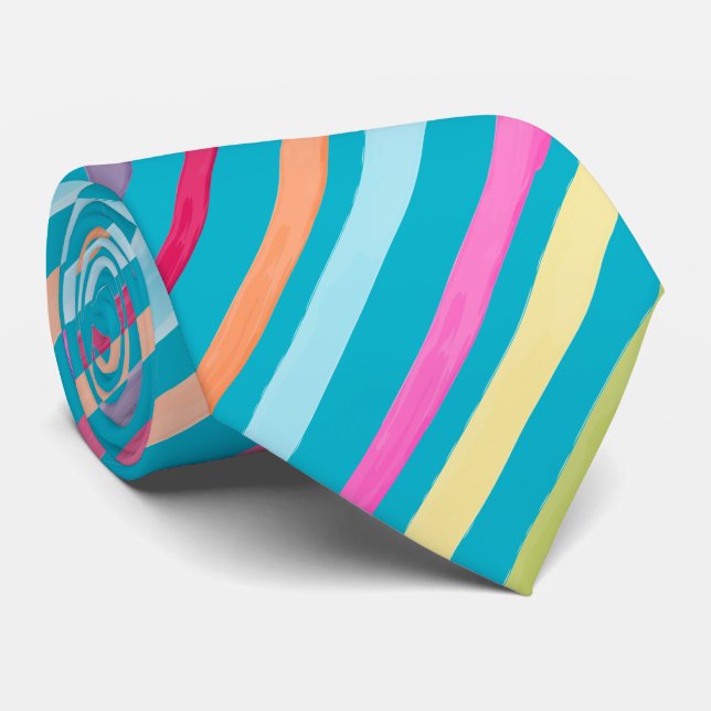 PixDezines diy background color/adjustable stripes Neck Tie (Rolled)