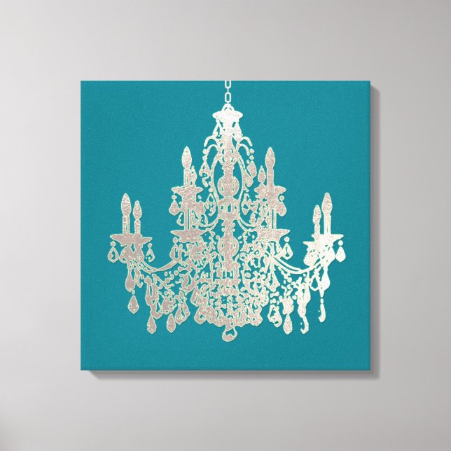 PixDezines DIY Background Color/Silver Chandelier Canvas Print (Front)