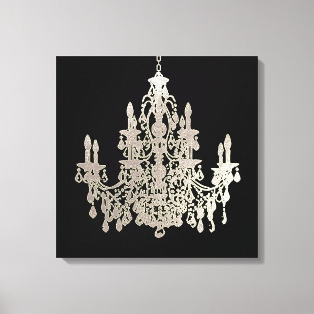 PixDezines DIY Background Color/Silver Chandelier  Canvas Print (Front)