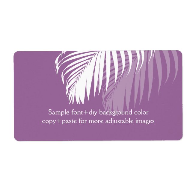 PixDezines DIY background color! white palm fronds Label (Front)