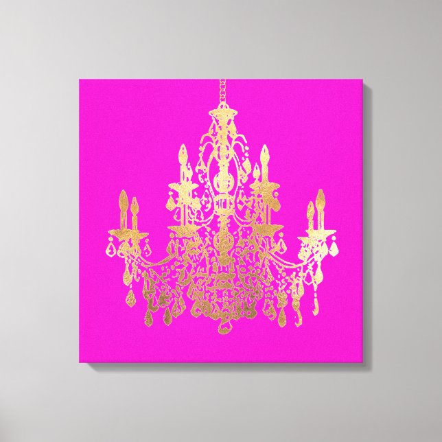 PixDezines DIY Background/Faux Gold Chandelier Canvas Print (Front)