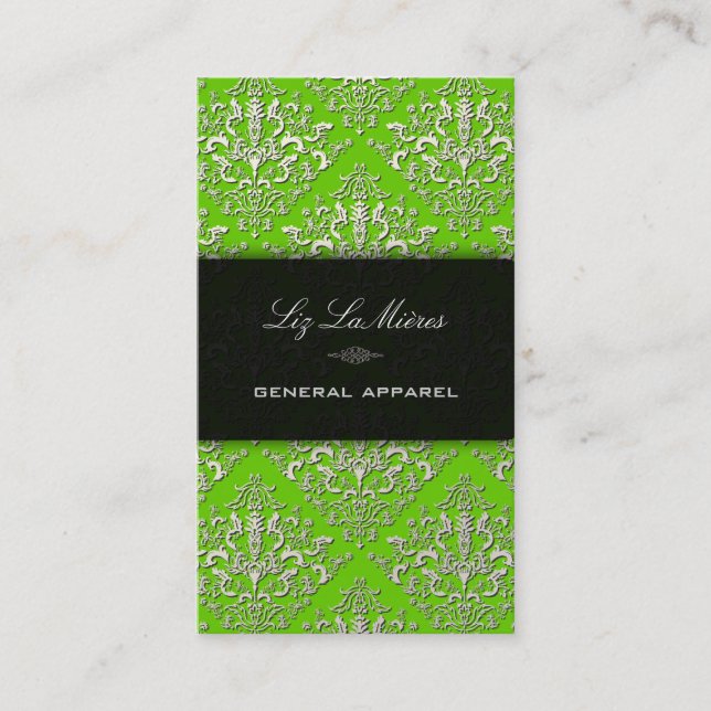 PixDezines diy background, lace Étienne Damask Business Card (Front)