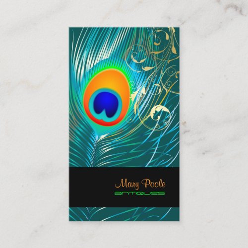 PixDezines DIY background/peacock+filigree swirls Business Card Templates