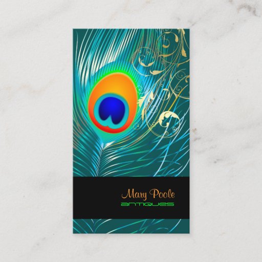 Customizable PixDezines DIY background/peacock+filigree swirls Business Card Templates