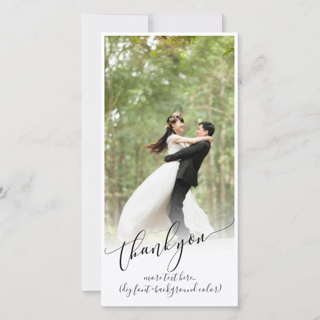 PixDezines DIY background/thank you wedding photo Thank You Card (Front)