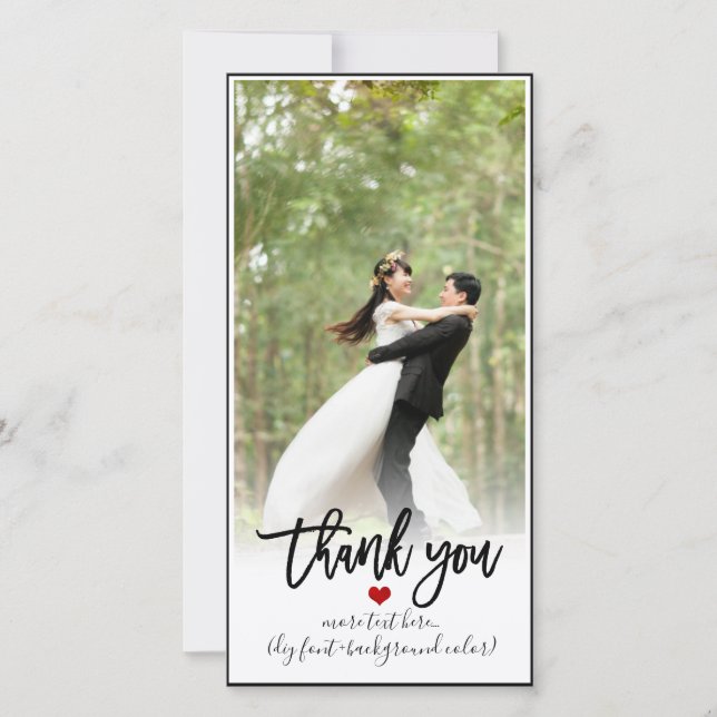 PixDezines DIY background/thank you wedding photo Thank You Card (Front)