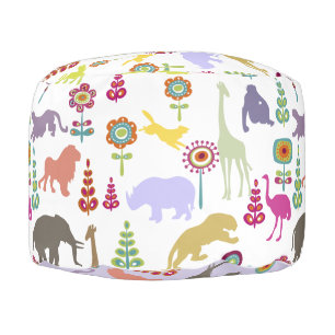 PixDezines DIY bckgrnd colors/safari/jungle Pouf